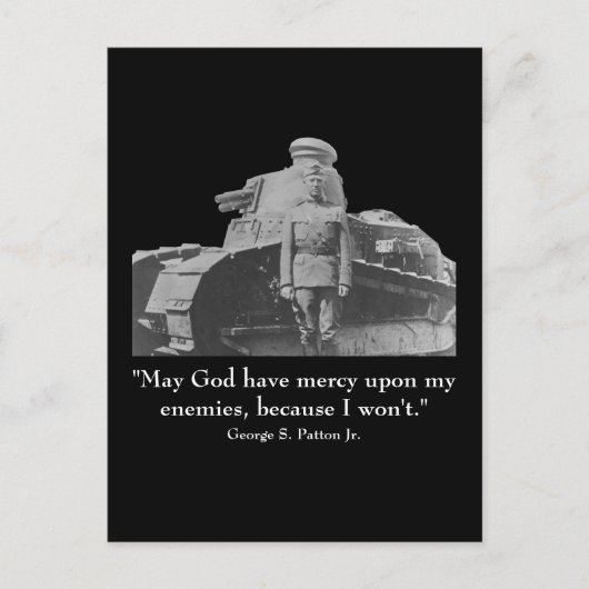 George Patton en Quote Briefkaart (Voorkant)