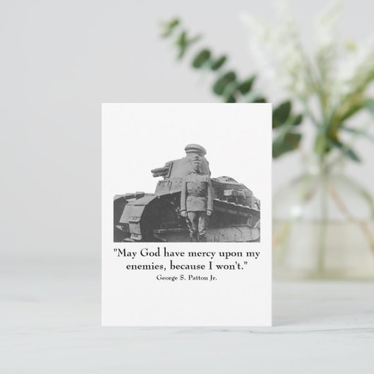 George Patton en Quote Briefkaart (Staand voorkant)