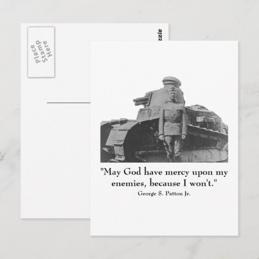 George Patton en Quote Briefkaart (Voorkant / Achterkant)