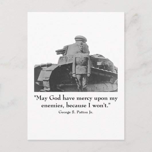 George Patton en Quote Briefkaart (Voorkant)