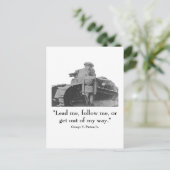 George Patton en Quote Briefkaart (Staand voorkant)
