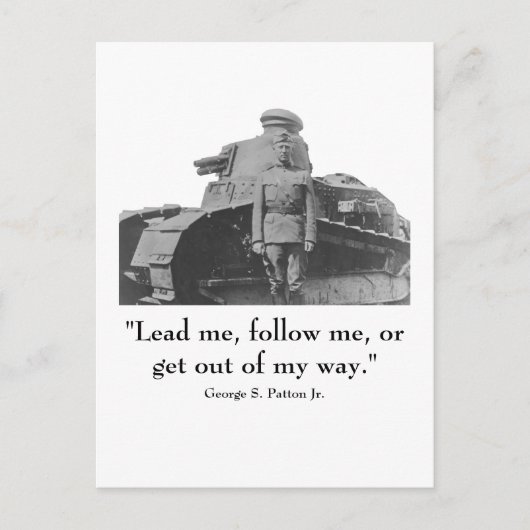 George Patton en Quote Briefkaart (Voorkant)