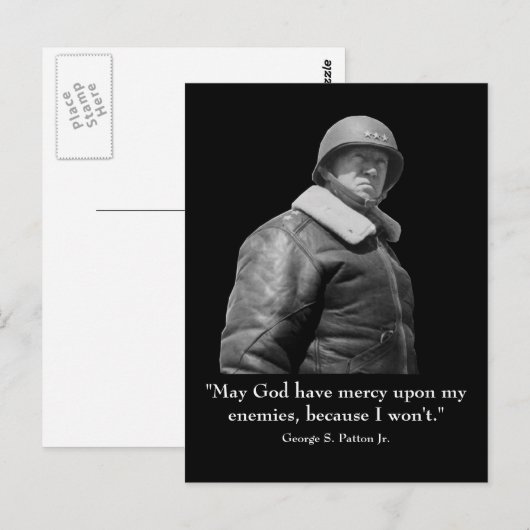 George Patton en Quote Briefkaart (Voorkant / Achterkant)