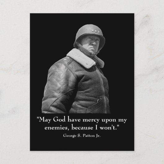 George Patton en Quote Briefkaart (Voorkant)