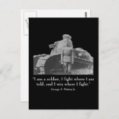 George Patton en Quote Briefkaart (Voorkant / Achterkant)