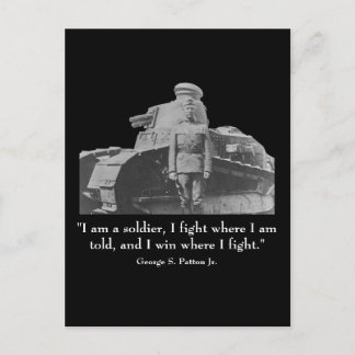 George Patton en Quote Briefkaart