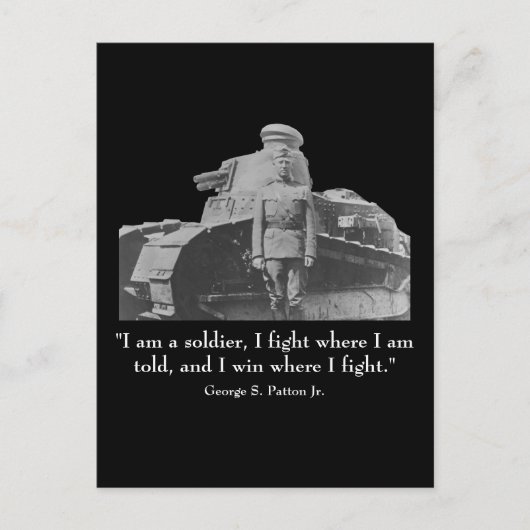 George Patton en Quote Briefkaart (Voorkant)