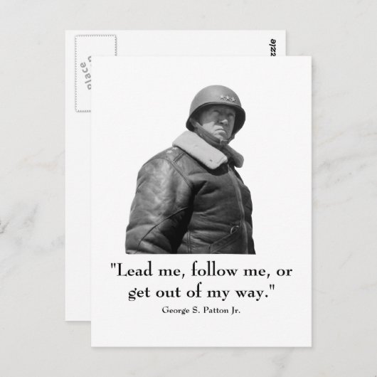 George Patton en Quote Briefkaart (Voorkant / Achterkant)