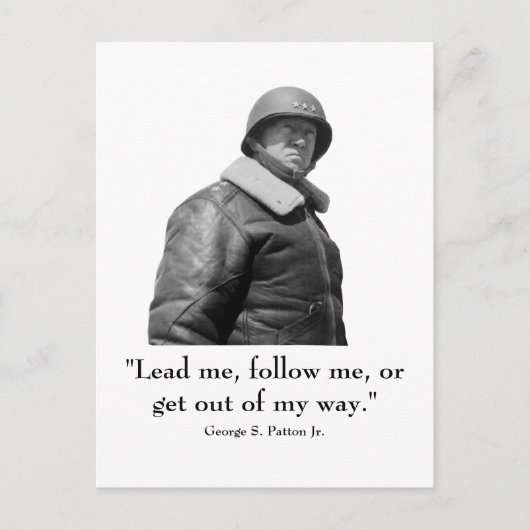 George Patton en Quote Briefkaart (Voorkant)