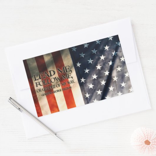 George Patton Inspirerend citaat "Mijn weg" Rechthoekige Sticker (Envelop)