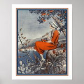 George Pavis- Deco "Girl by the Zee" Druk 1920 Poster (Voorkant)