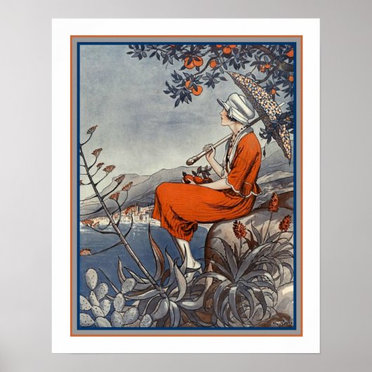 George Pavis- Deco "Girl by the Zee" Druk 1920 Poster (Voorkant)