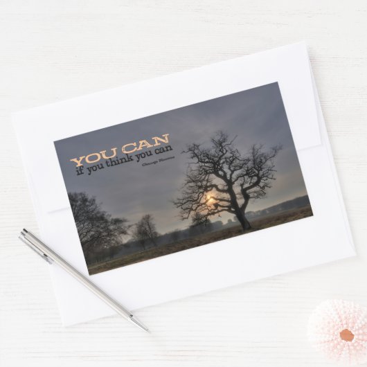 George Reeves Inspirerend quote "You can" Rechthoekige Sticker (Envelop)