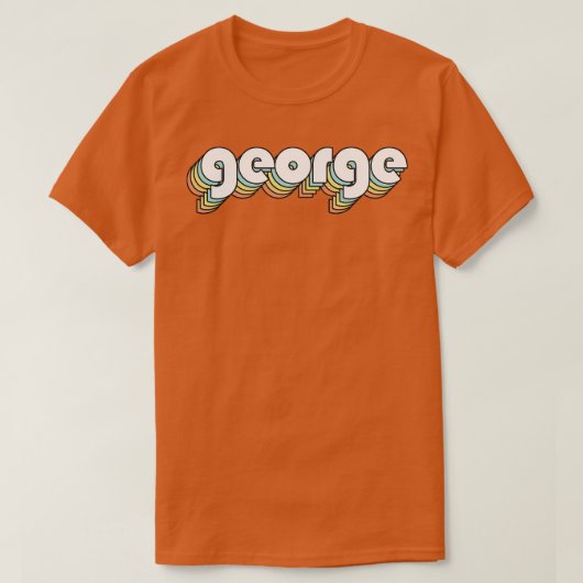 George Retro Rainbow Typography Faded Style T-shirt (Design voorkant)