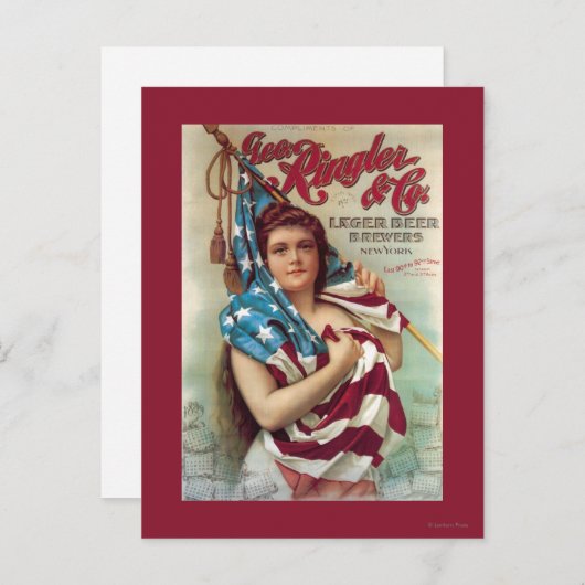 George Ringler & CO. Beer Poster Briefkaart (Voorkant / Achterkant)