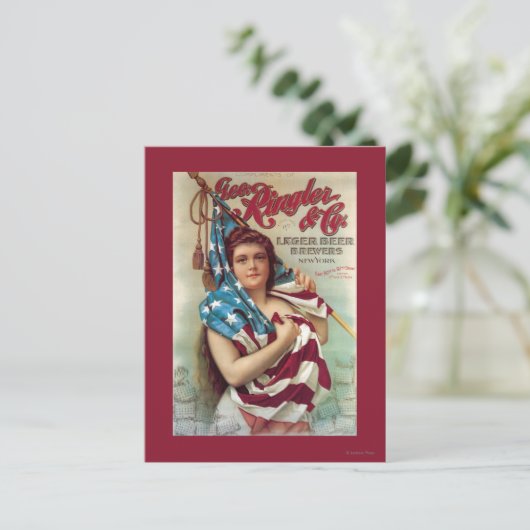 George Ringler & CO. Beer Poster Briefkaart (Staand voorkant)