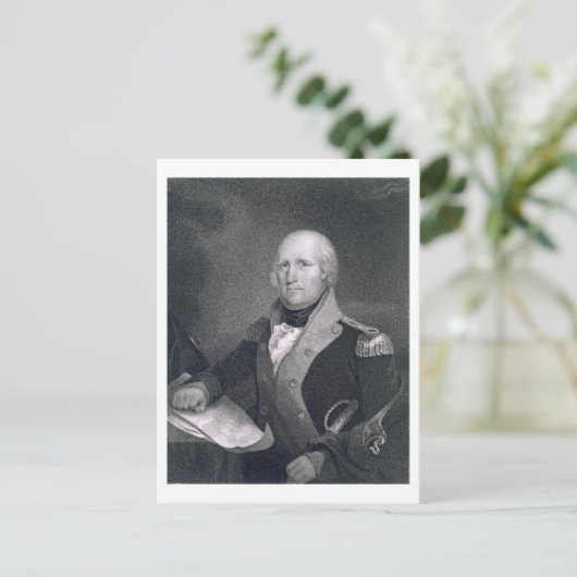 George Rogers Clark (1752-1818), gegraveerd door T Briefkaart (Staand voorkant)