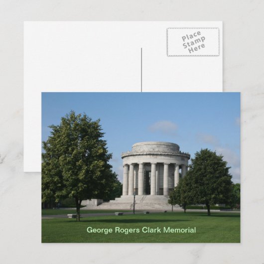 George Rogers Clark Memorial Vincennes Indiana Briefkaart (Voorkant / Achterkant)