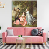 George Rogers met zijn vrouw, Margaret en zijn Sis Canvas Afdruk (Insitu (Woonkamer))