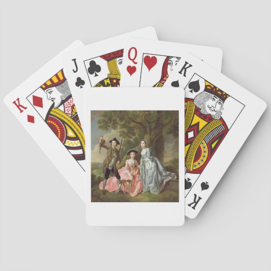 George Rogers met zijn vrouw, Margaret en zijn Sis Speelkaarten (Achterkant)