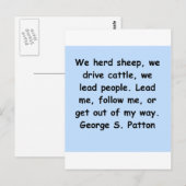 george s patton quote briefkaart (Voorkant / Achterkant)