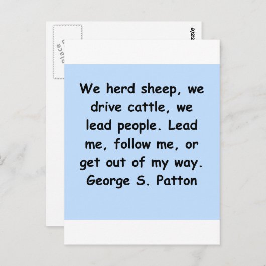 george s patton quote briefkaart (Voorkant / Achterkant)