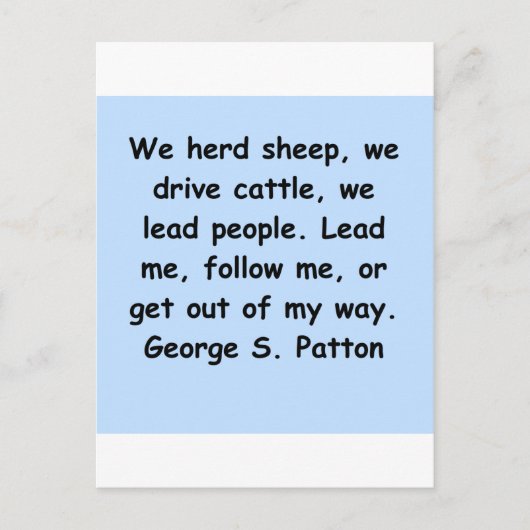 george s patton quote briefkaart (Voorkant)