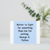 george s patton quote briefkaart (Staand voorkant)