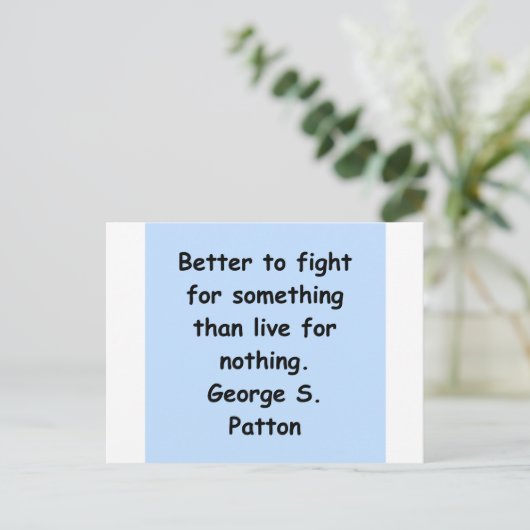 george s patton quote briefkaart (Staand voorkant)
