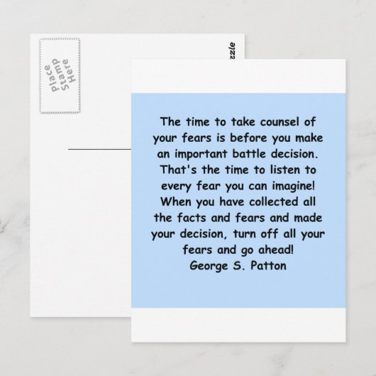 george s patton quote briefkaart (Voorkant / Achterkant)