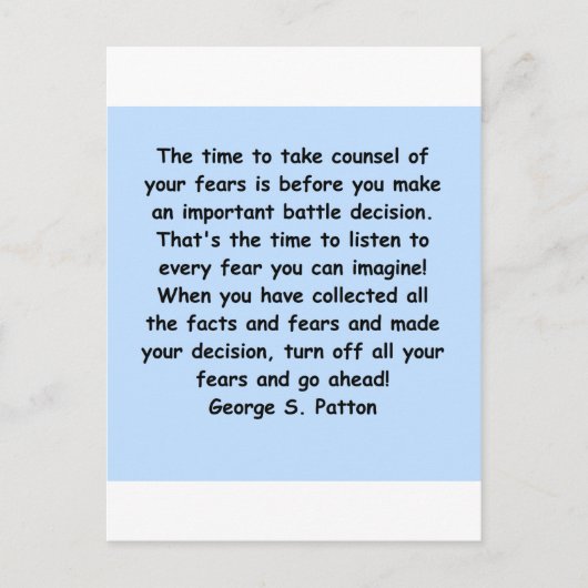 george s patton quote briefkaart (Voorkant)