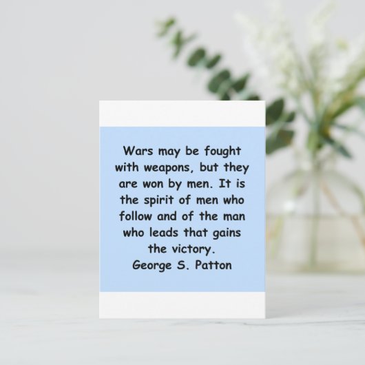 george s patton quote briefkaart (Staand voorkant)