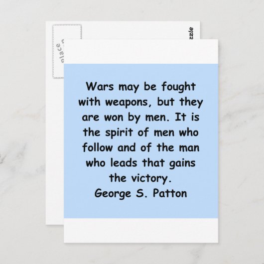 george s patton quote briefkaart (Voorkant / Achterkant)