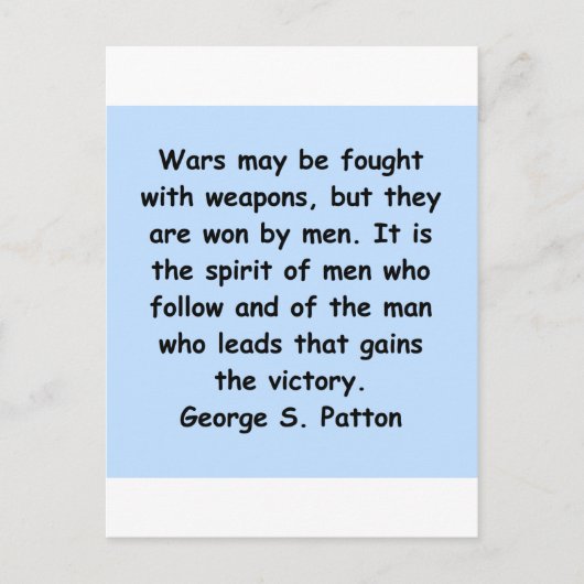 george s patton quote briefkaart (Voorkant)