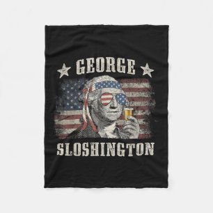 George Sloshington 4 juli feest Washington Fu Fleece Deken