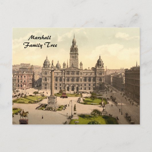 George Square, Glasgow, Schotland Briefkaart (Voorkant)