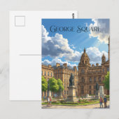 George Square, Glasgow Schotland Briefkaart (Voorkant / Achterkant)