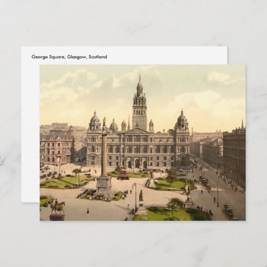 George Square, Glasgow, Schotland Briefkaart (Voorkant / Achterkant)