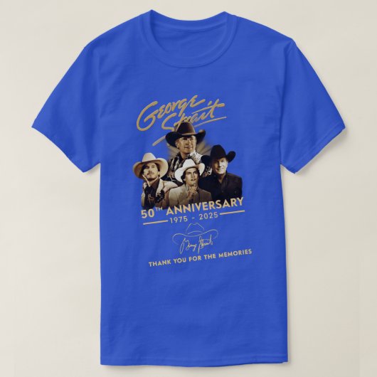 George Strait 50e JUBILEUM 1975 - 2025 BEDANKT T-shirt (Design voorkant)
