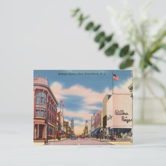 George Street, New Brunswick, New Jersey, George S Briefkaart (Staand voorkant)