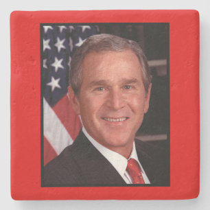 George Struik 43rd Amerikaans President Foto Stenen Onderzetter