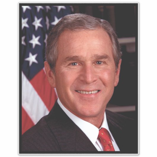 George Struik 43rd Amerikaans President Foto Sticker (Voorkant)