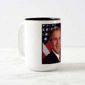 George Struik 43rd Amerikaans President Foto Tweekleurige Koffiemok (Voorkant links)