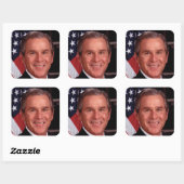 George Struik 43rd Amerikaans President Foto Vierkante Sticker (Vel)