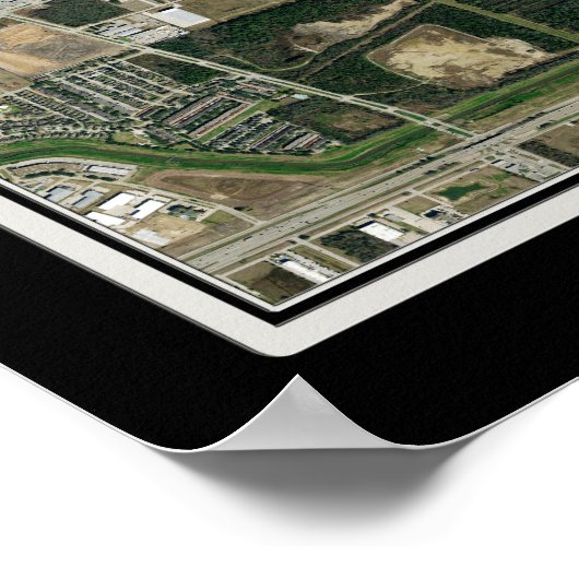 George Struik Intl Airport Houston Satellite Map Poster (Hoek)