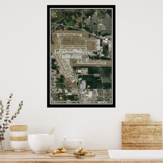 George Struik Intl Airport Houston Satellite Map Poster (Keuken)