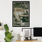 George Struik Intl Airport Houston Satellite Map Poster (Thuiskantoor)