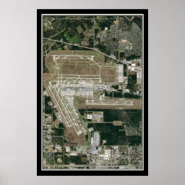 George Struik Intl Airport Houston Satellite Map Poster
