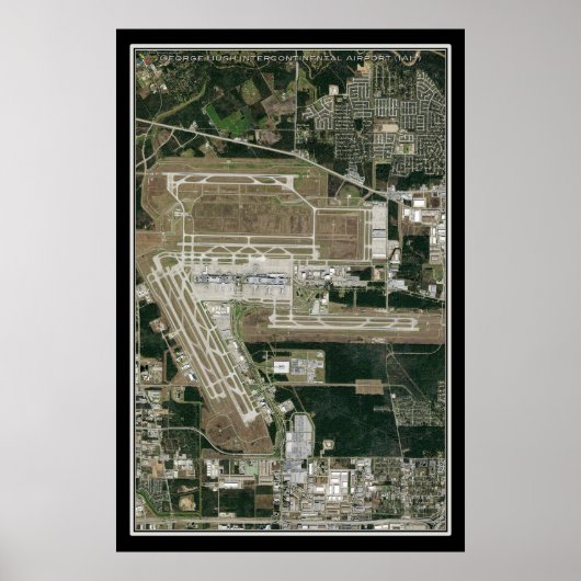 George Struik Intl Airport Houston Satellite Map Poster (Voorkant)