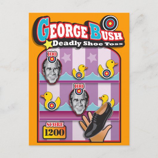 George Struik - Reporter Shoe Throw Attack! Briefkaart (Voorkant)